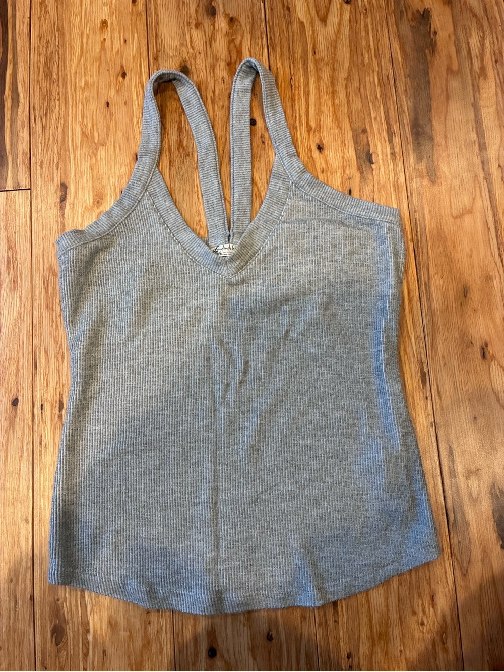 Free People Intimatology Gray Ribbed V-Neck Tank Top - Women’s Medium